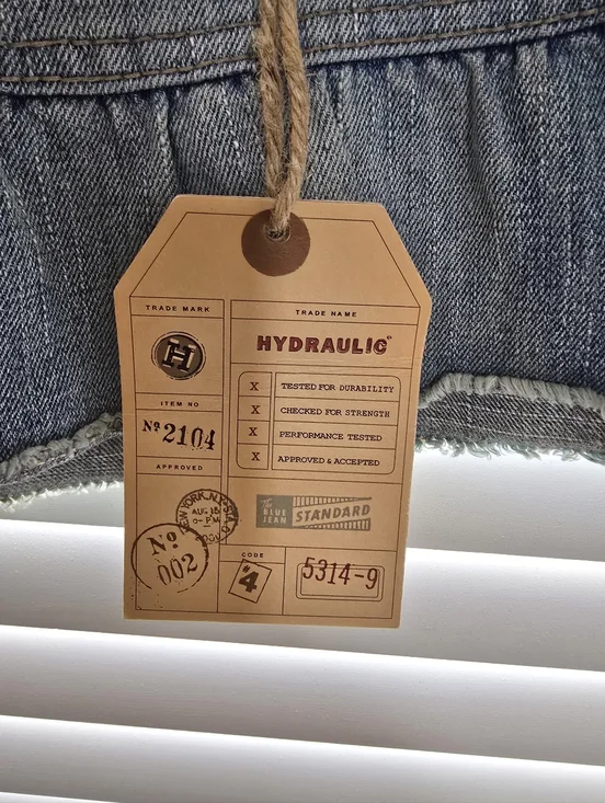 Hydraulic Denim Ruffle Mini Skirt - Blue Size 11/12 - Picture 3 of 7